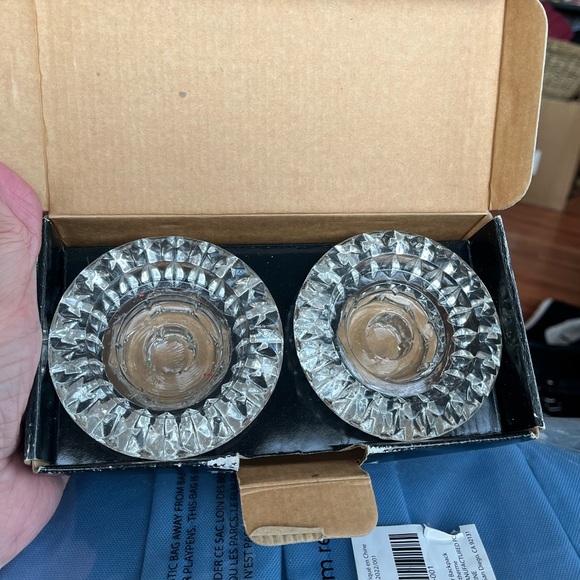 Vintage Forever Crystal Set of Two Candle/Votive Holders. - Picture 3 of 5